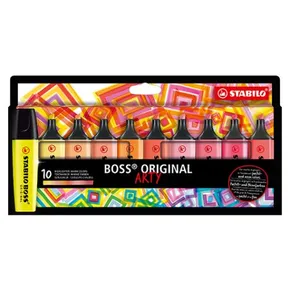 Zvýrazňovač STABILO BOSS ORIGINAL 10 ks, teplej farby "ARTY"